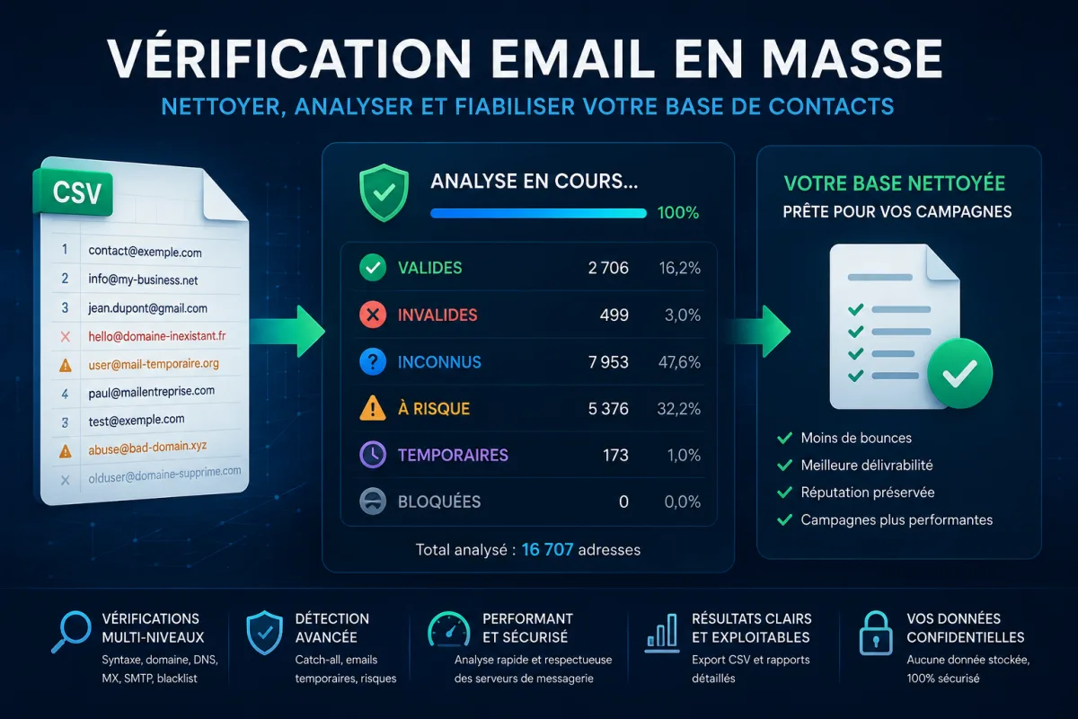 Vérification email en masse