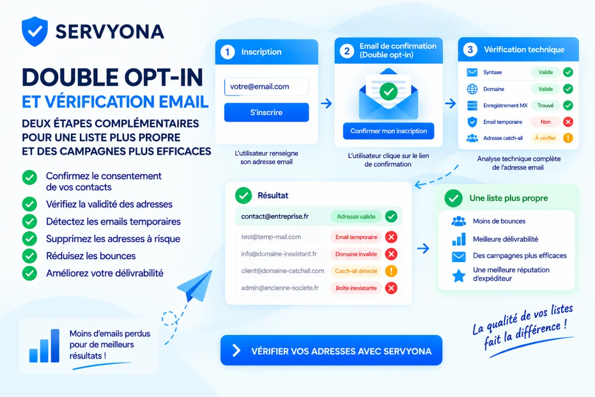 Double opt-in et vérification email pour améliorer la qualité d’une liste